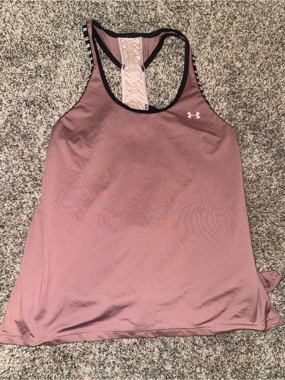 Under Armour Dusty Rose Racerback Tank with Black Trim